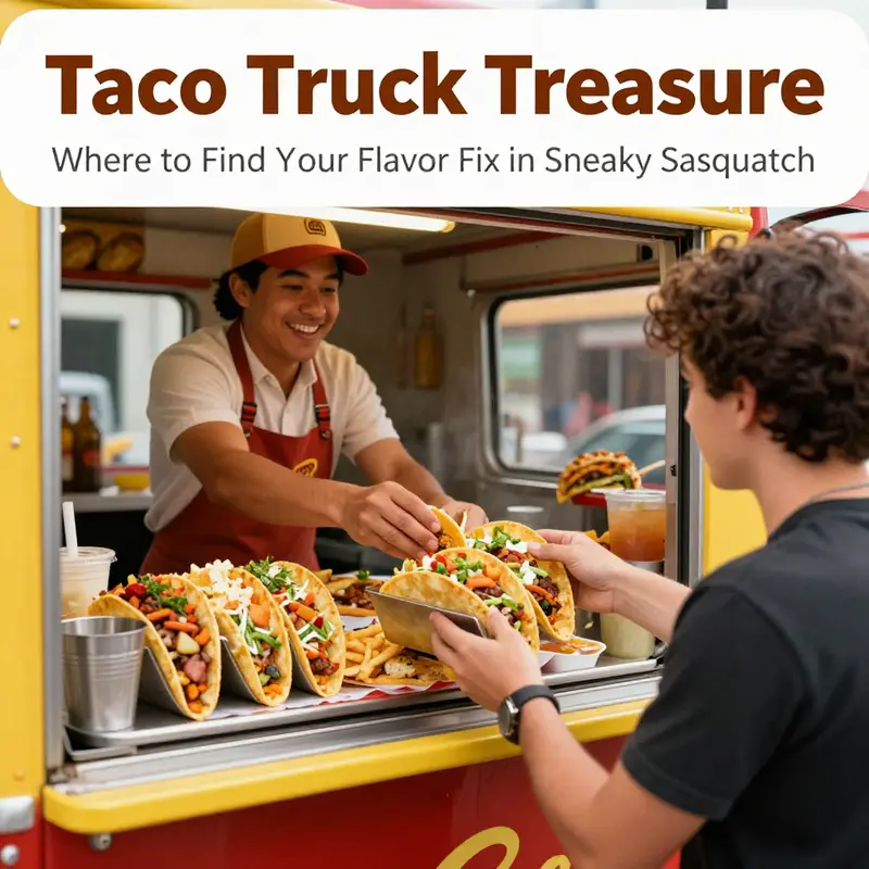 The vibrant Riverside Campground, home to the elusive Taco Truck in Sneaky Sasquatch.