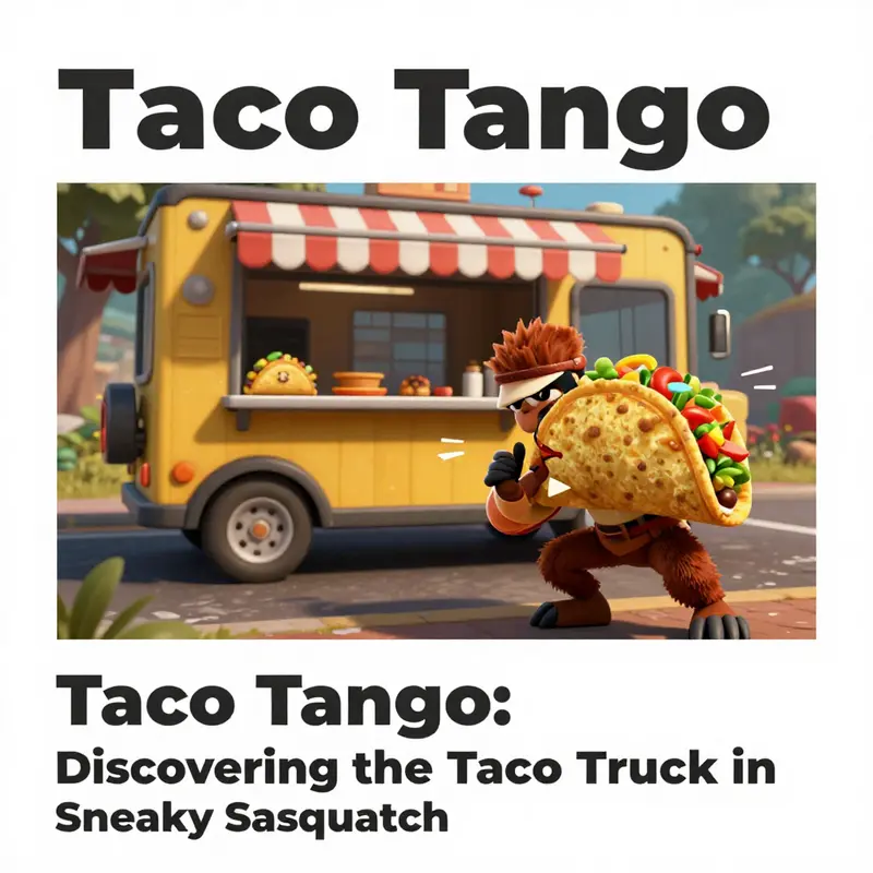 The lively downtown scene featuring the Taco Truck, essential for your Sasquatch adventure.