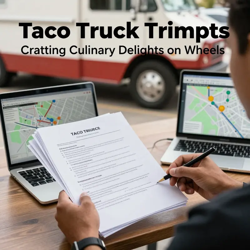 A lively taco truck showcasing a variety of unique taco creations tailored for diverse tastes.