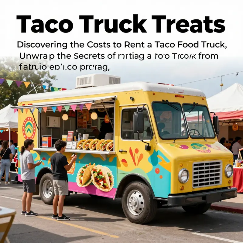 A colorful taco truck at a street fair with customers enjoying their tacos.
