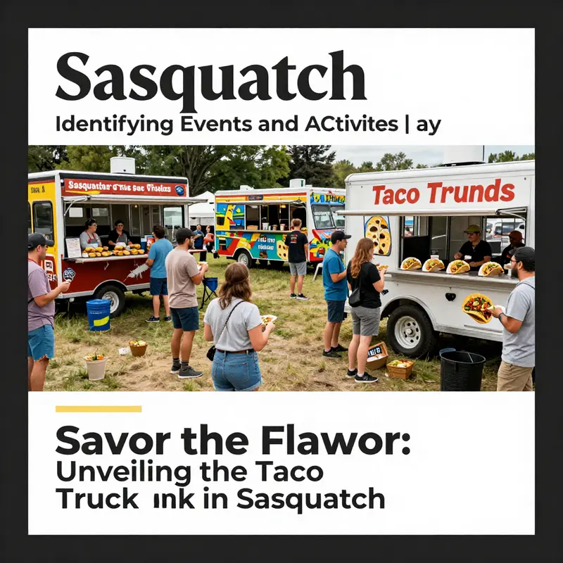 A vibrant taco truck scene in Sasquatch, where flavor meets community.