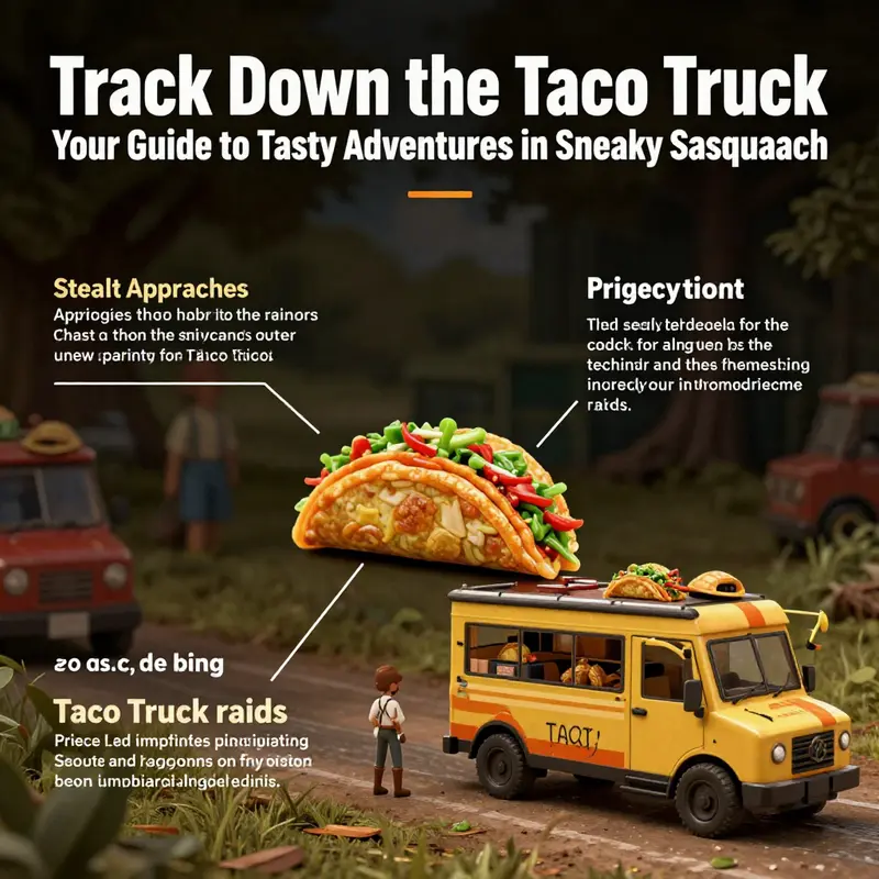 The vibrant Taco Truck, a hotspot for hungry players in Sneaky Sasquatch.
