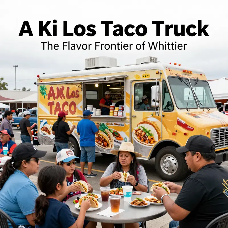 The lively atmosphere around A Ki Los Taco Truck, where flavor meets community in Whittier.