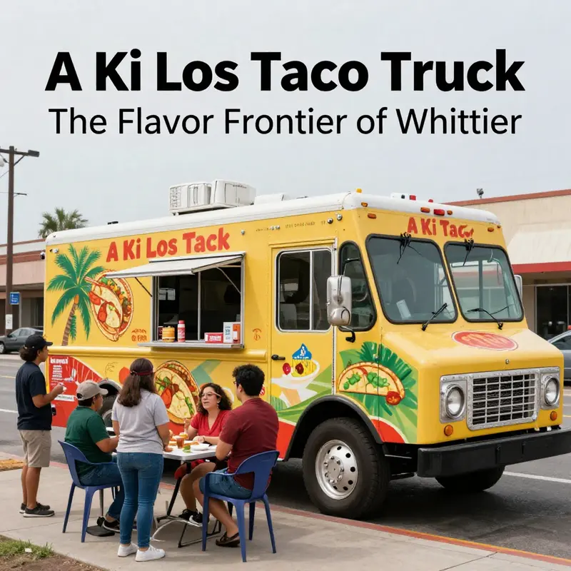 The lively atmosphere around A Ki Los Taco Truck, where flavor meets community in Whittier.