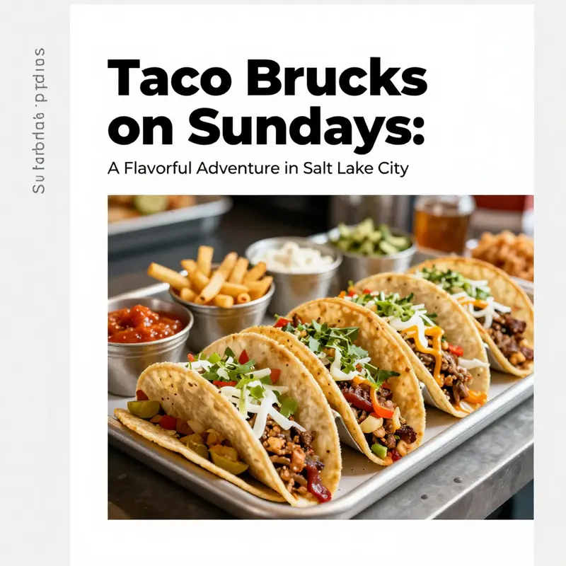 Taco trucks operating under the warm Salt Lake City sun, ready to serve delicious meals.