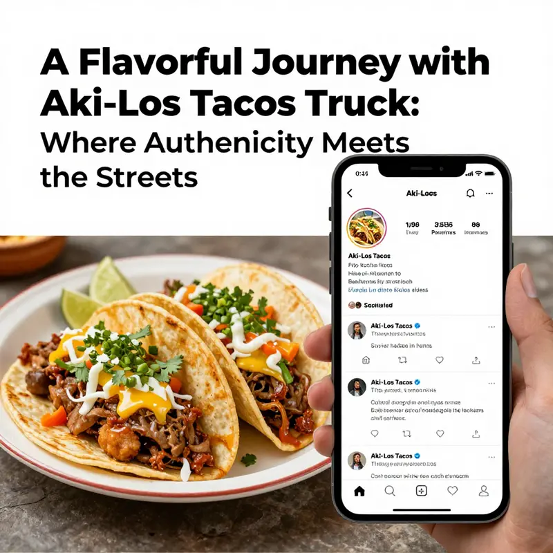 Delicious tacos served from Aki-Los Tacos Truck, showcasing authentic Mexican flavors.