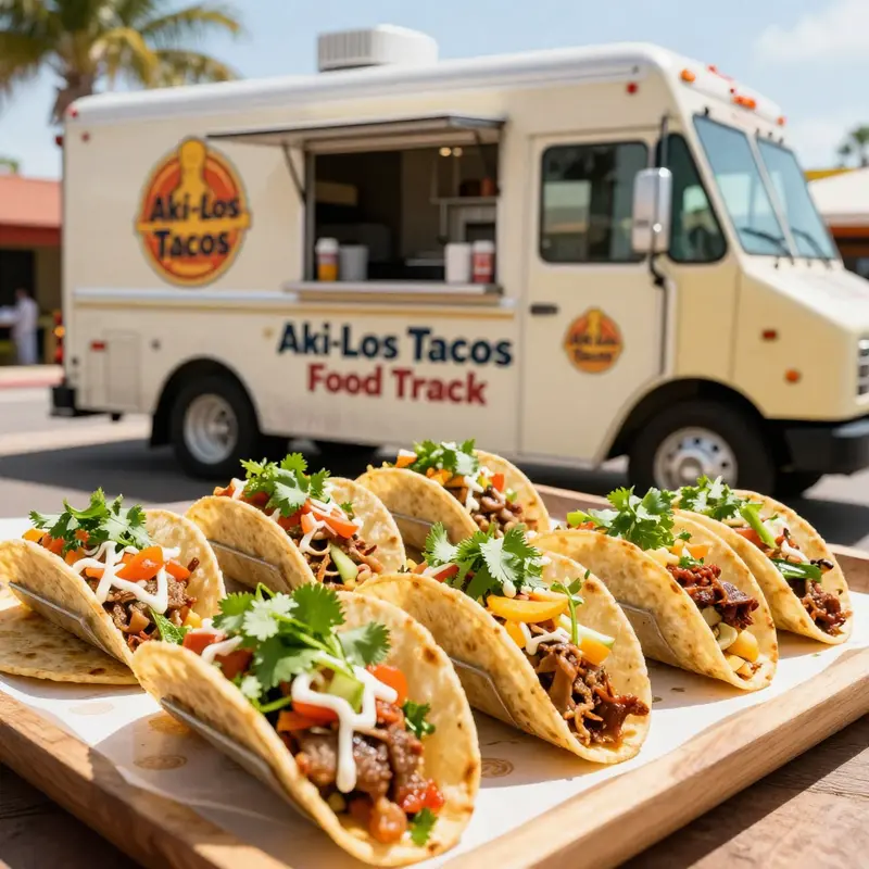A feast of authentic tacos bursting with flavors, representing the best of Aki-Los Tacos’ offerings.