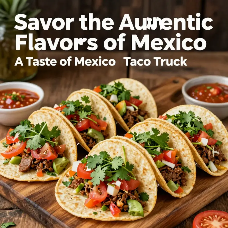 A vibrant display of authentic Mexican tacos from A Taste of Mexico Taco Truck, highlighting the fresh ingredients and craftsmanship.