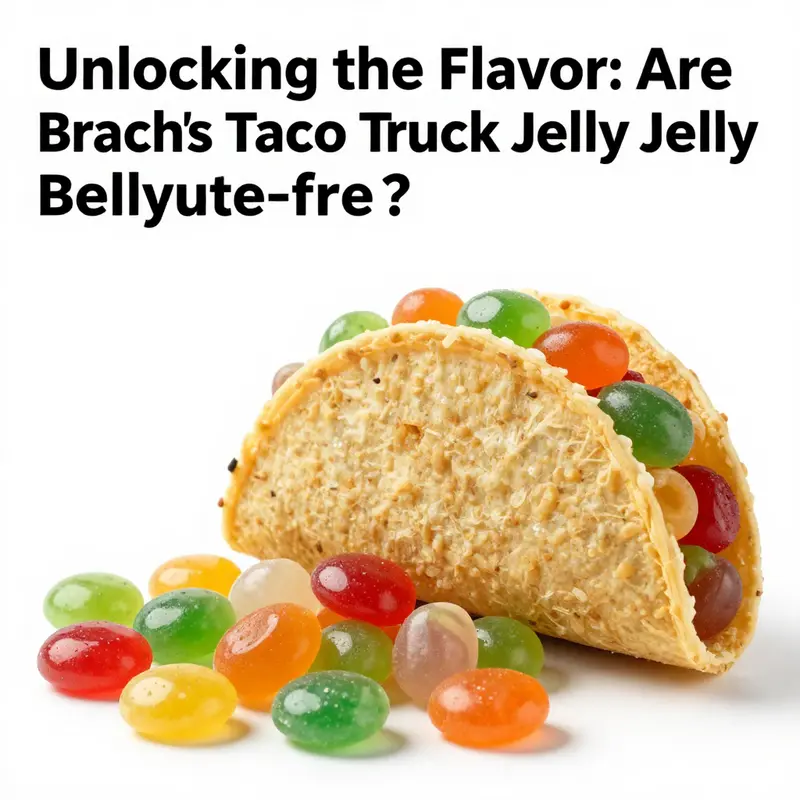 A lively assortment of Brach's Taco Truck Jelly Beans spilling from a taco-shaped container, illustrating flavor and fun.