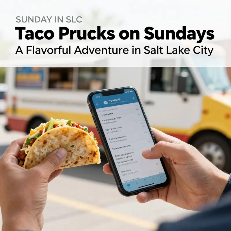 Taco trucks operating under the warm Salt Lake City sun, ready to serve delicious meals.