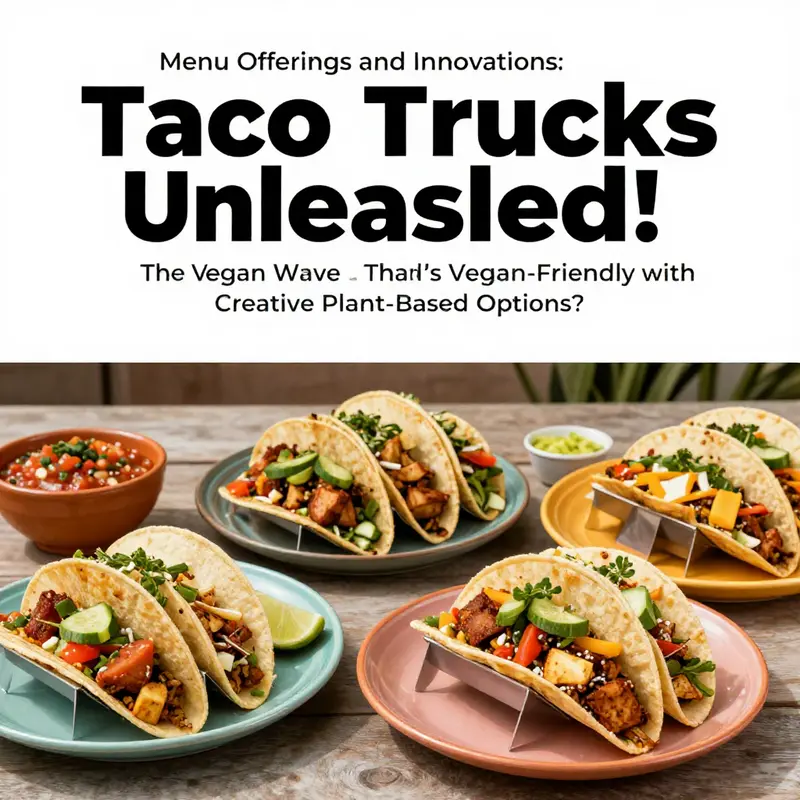 The vibrant scene of vegan taco trucks in L.A., highlighting the growing popularity of plant-based street food.