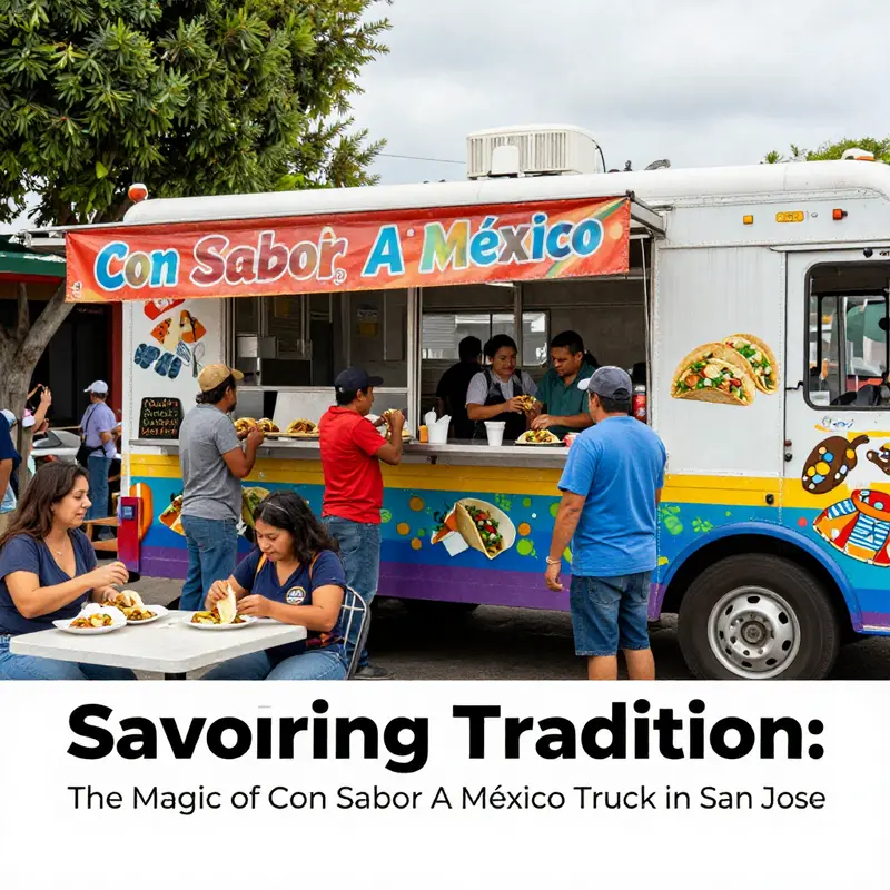 Con Sabor A México taco truck’s vibrant street presence highlights its role in San Jose’s culinary culture.