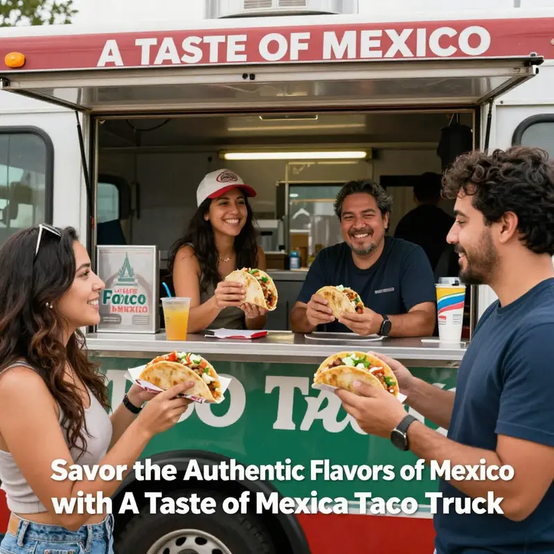 A vibrant display of authentic Mexican tacos from A Taste of Mexico Taco Truck, highlighting the fresh ingredients and craftsmanship.