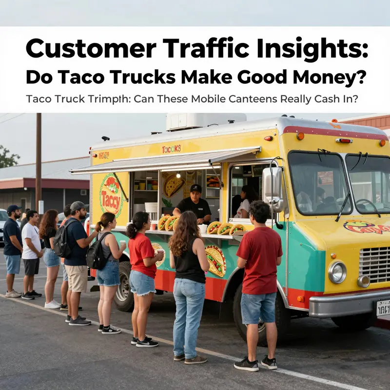 A taco truck generating excitement and revenue while serving up delicious food.
