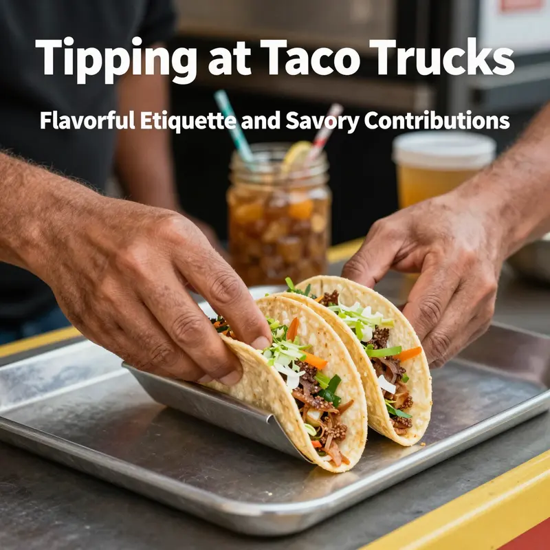 Understanding tipping etiquette at taco trucks in a lively food truck scene.
