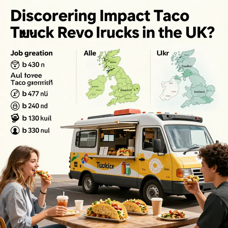 Busy London market featuring a vibrant taco truck capturing the essence of street food culture.