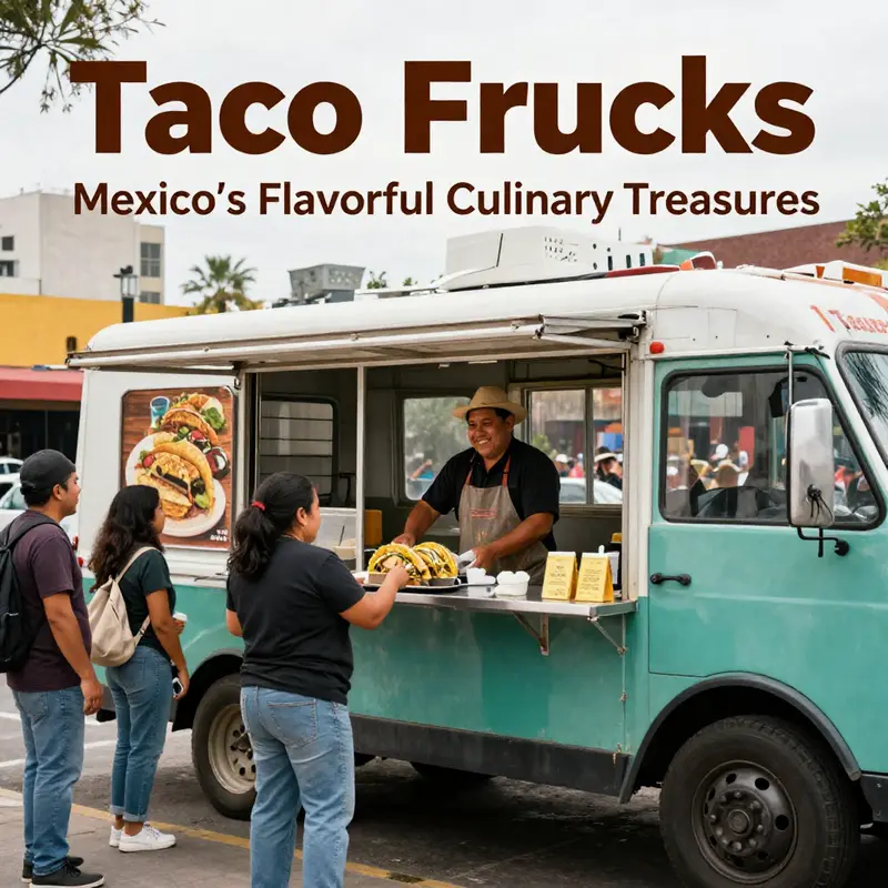 Vibrant taco trucks line the streets of Mexico City, showcasing the essential role they play in local life.