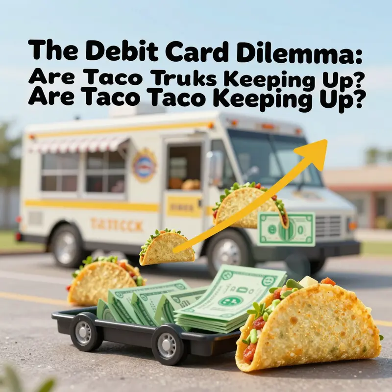 A vibrant taco truck eagerly serving delicious tacos while embracing modern payment methods.