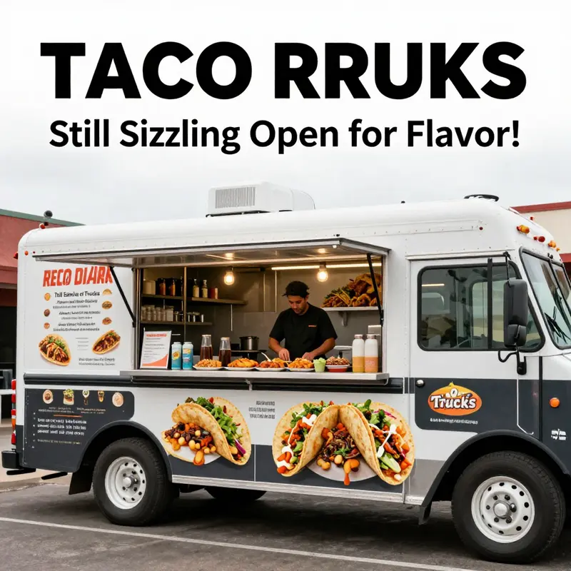 A lively taco truck scene, showcasing the fusion of urban life and culinary delight.