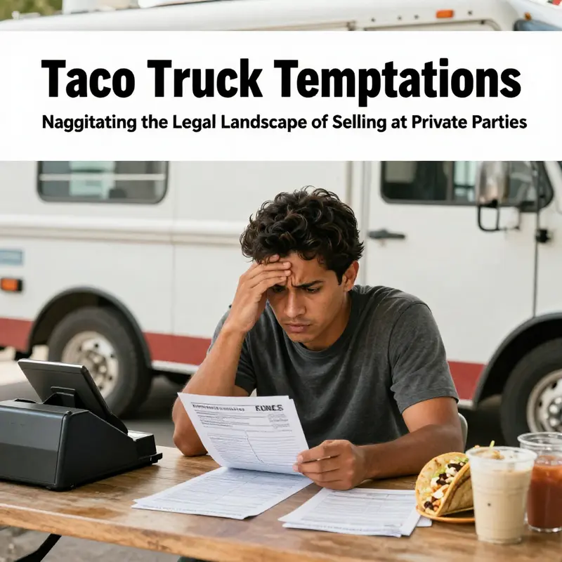 Taco truck parked at a private party, showcasing the festive atmosphere of mobile food business.