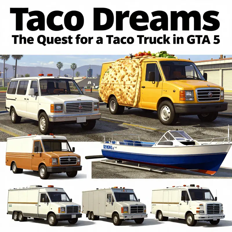 The Taco Van bustling amongst the lively streets of Los Santos.
