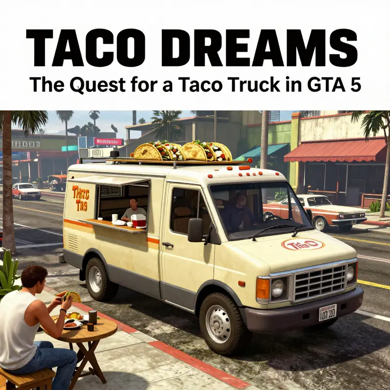 The Taco Van bustling amongst the lively streets of Los Santos.