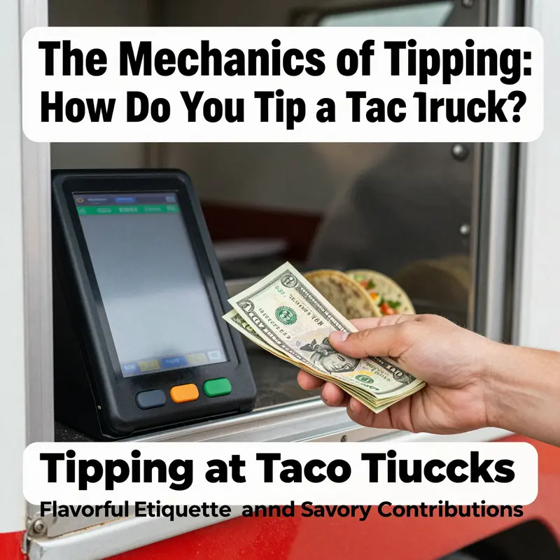 Understanding tipping etiquette at taco trucks in a lively food truck scene.