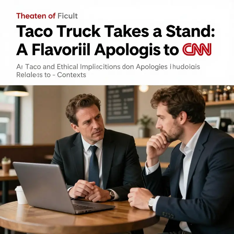 A bustling taco truck scene highlighting the reaction of customers during the unexpected apology event.