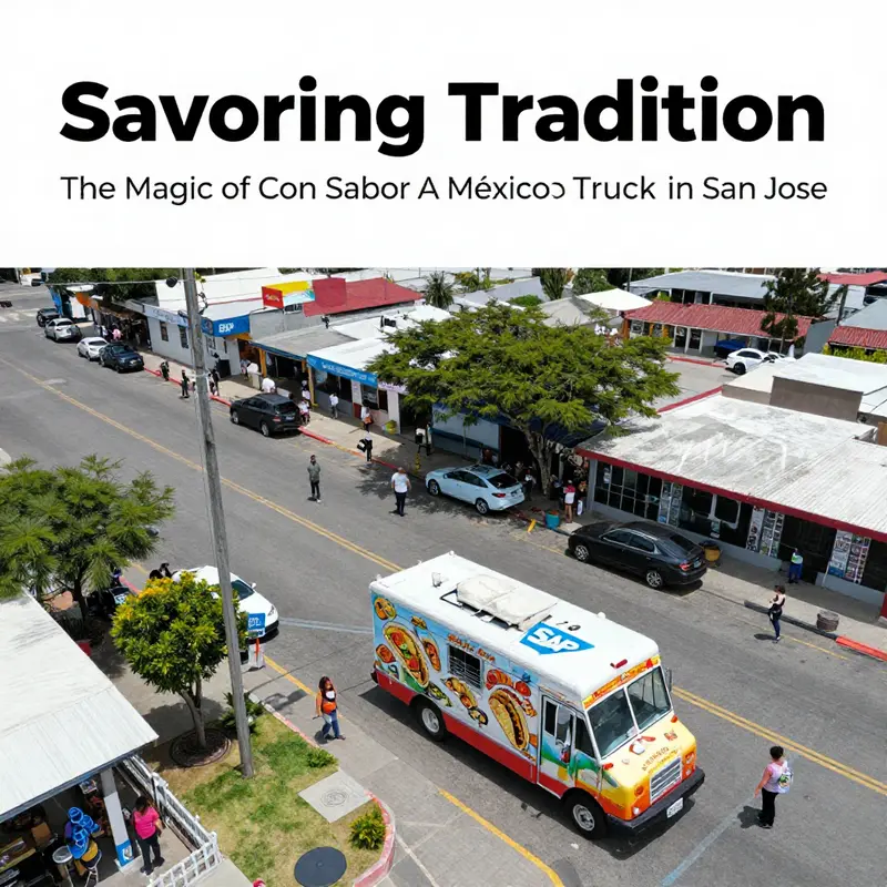 Con Sabor A México taco truck’s vibrant street presence highlights its role in San Jose’s culinary culture.