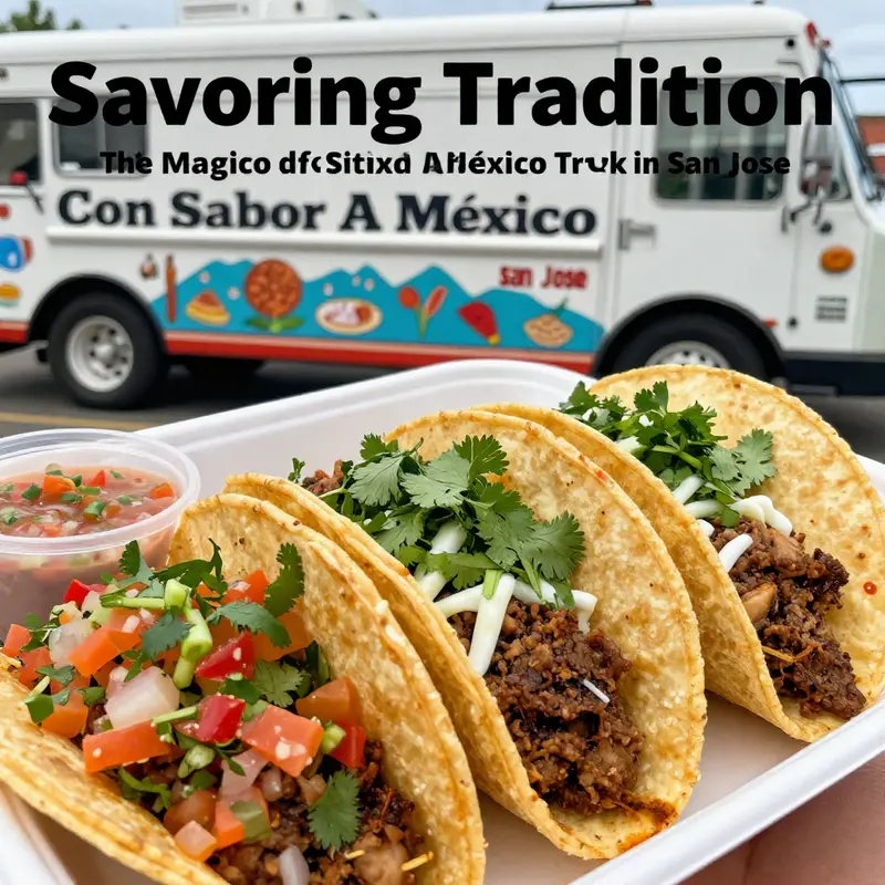 Con Sabor A México taco truck’s vibrant street presence highlights its role in San Jose’s culinary culture.