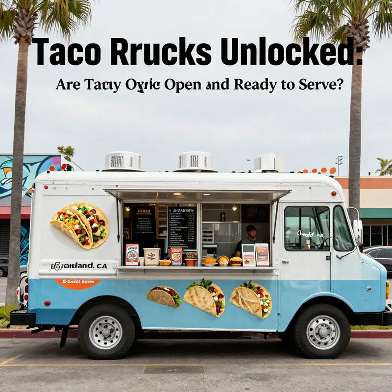 A lively taco truck in Austin, TX, bustling with customers ready to enjoy delicious tacos.