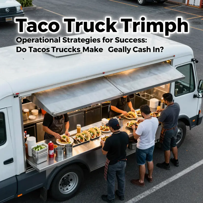 A taco truck generating excitement and revenue while serving up delicious food.