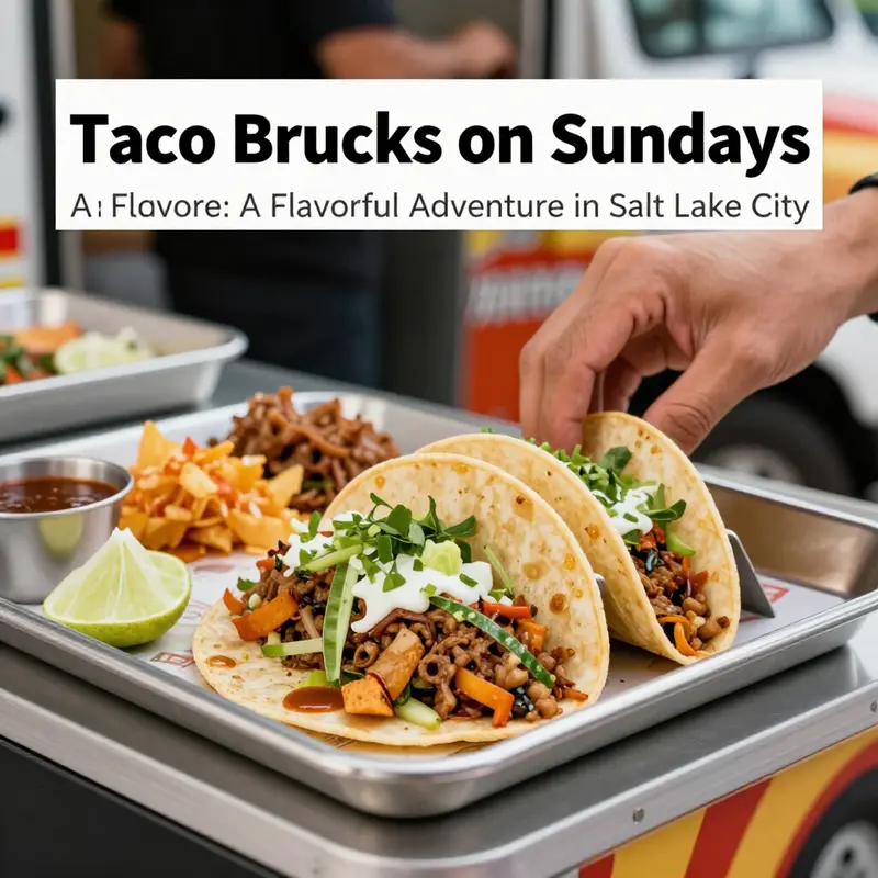 Taco trucks operating under the warm Salt Lake City sun, ready to serve delicious meals.