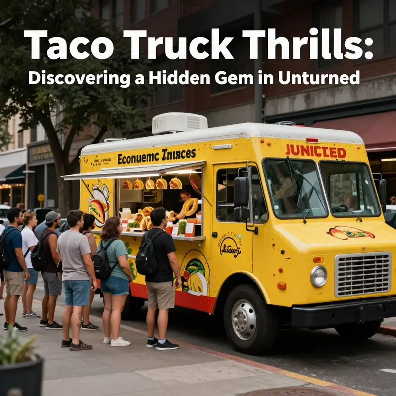 A taco truck in Unturned, showcasing the lively food culture and community spirit.