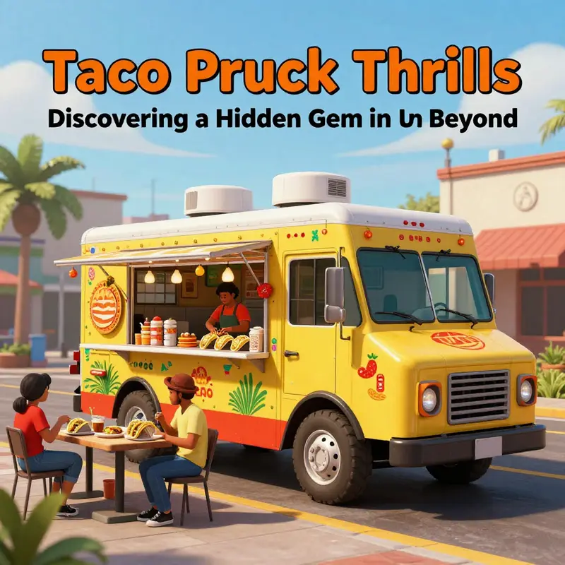 A taco truck in Unturned, showcasing the lively food culture and community spirit.