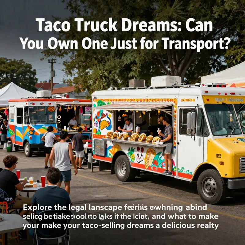 A lively festival featuring taco trucks serving delicious food to happy diners, representing the exciting world of taco trucks.