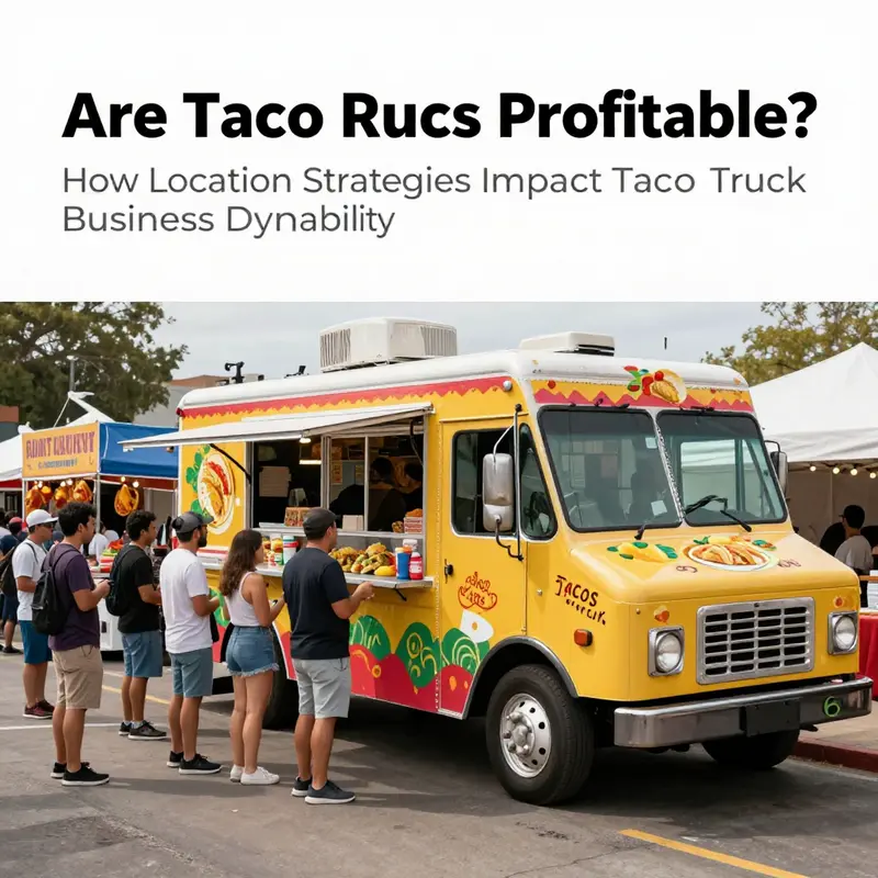 A bustling urban location where a taco truck thrives amidst high foot traffic.