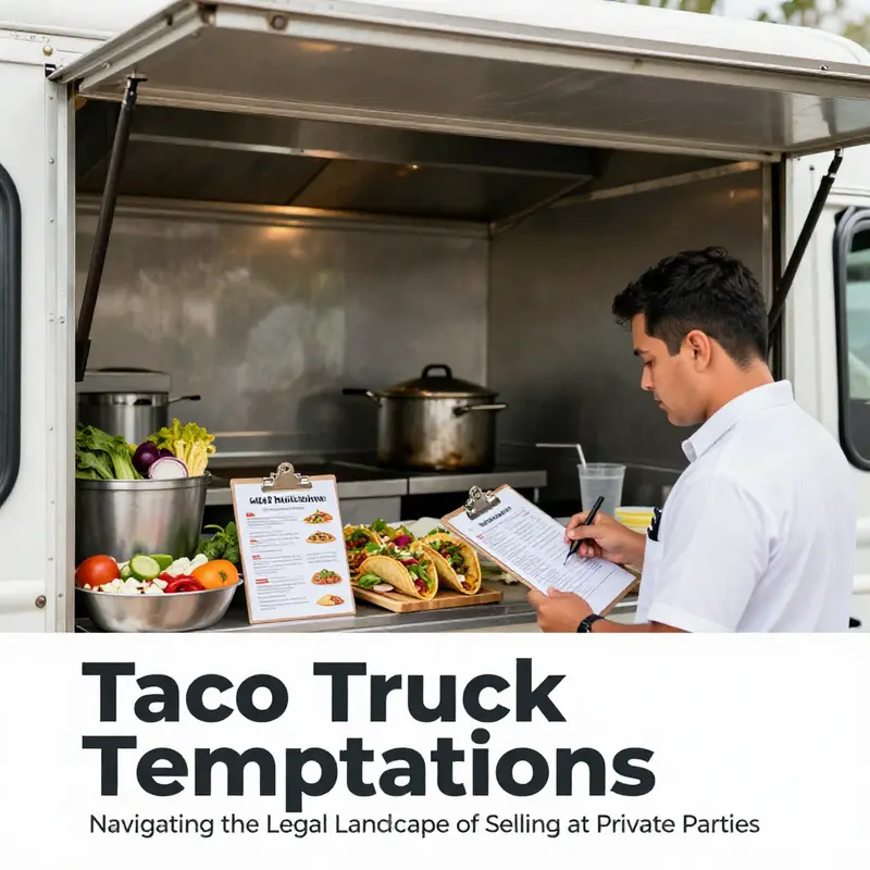 Taco truck parked at a private party, showcasing the festive atmosphere of mobile food business.