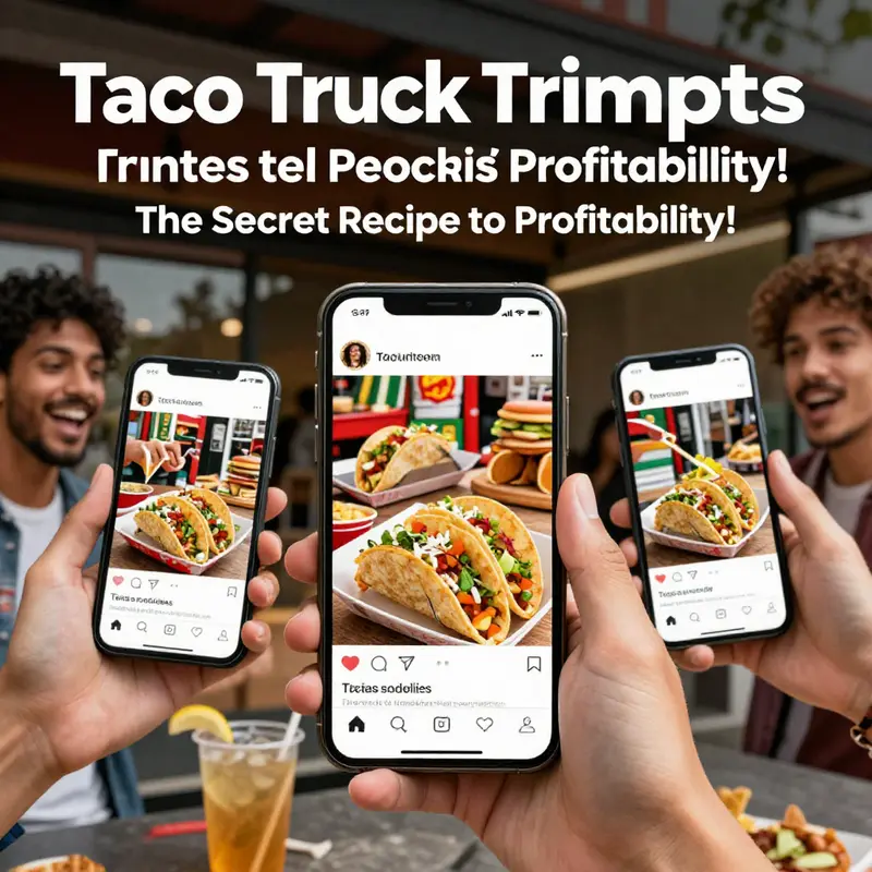A vibrant taco truck attracting customers in a prime location.