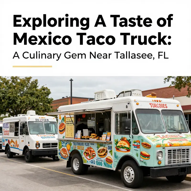 A Taste of Mexico Taco Truck in Crawfordville, FL, showcases its colorful exterior and welcomes a stream of hungry patrons.