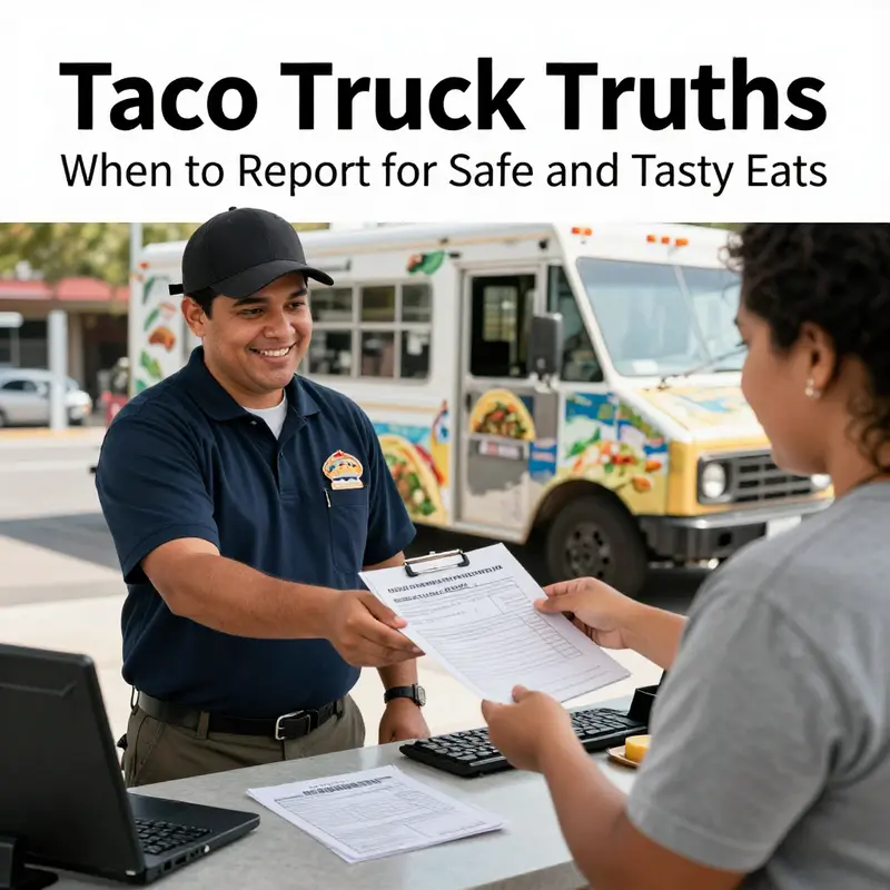 A concerned customer showcases unsafe food handling practices at a taco truck.