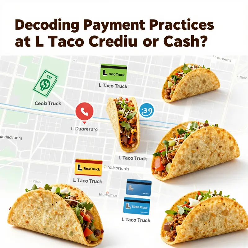 A payment station showcasing the options available at L Taco Truck.