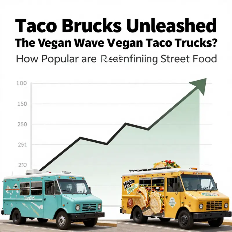 The vibrant scene of vegan taco trucks in L.A., highlighting the growing popularity of plant-based street food.