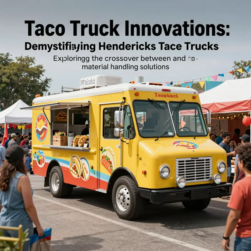 A colorful taco food truck at a street fair, packed with customers enjoying delicious tacos and a festive atmosphere.