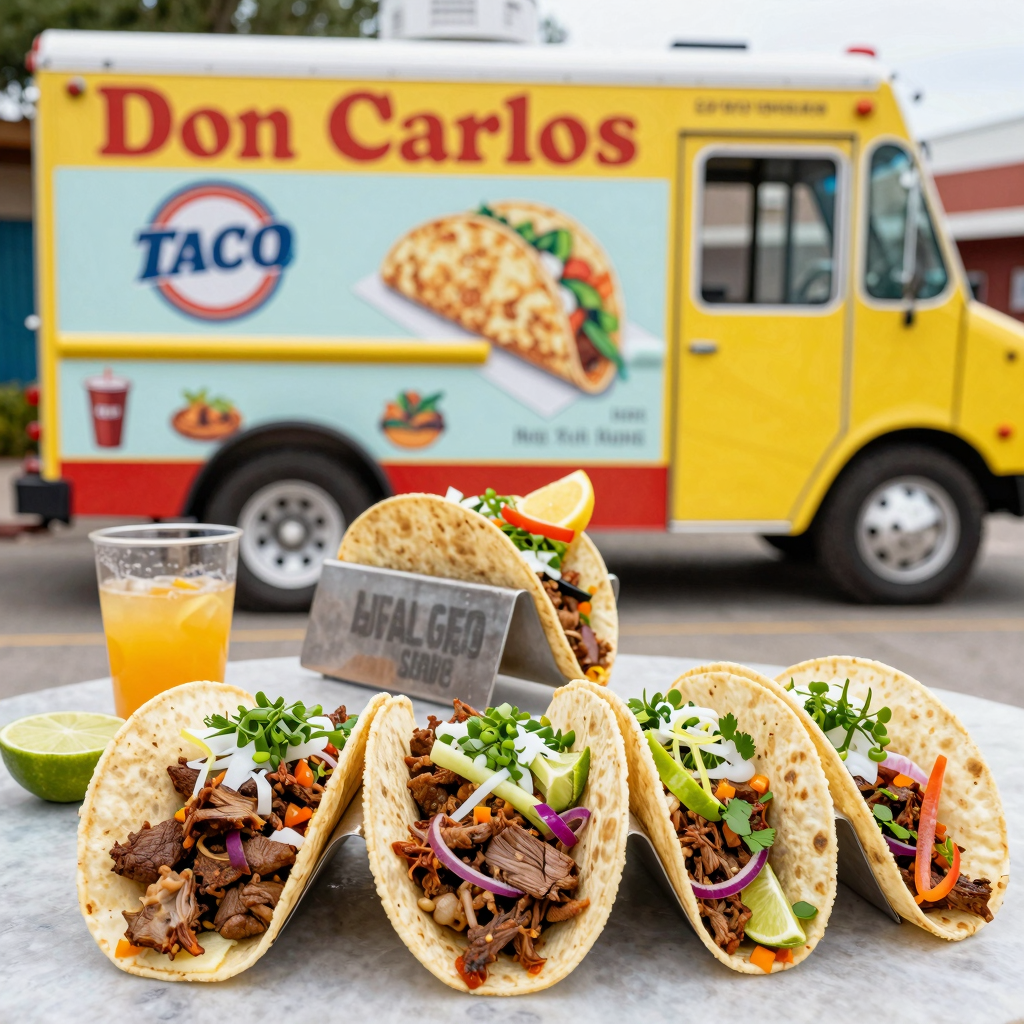 Selection of Tacos from Don Carlos Taco Truck