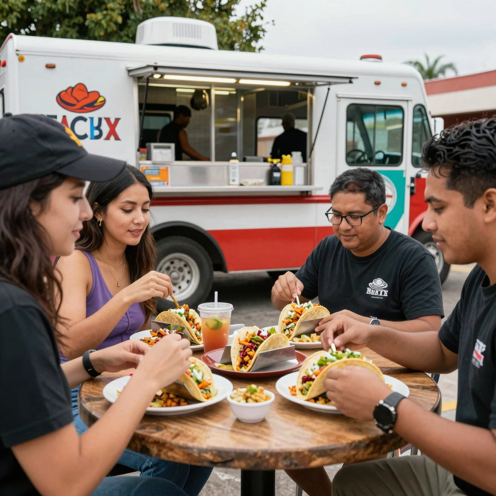 Food Truck Serving Tacos