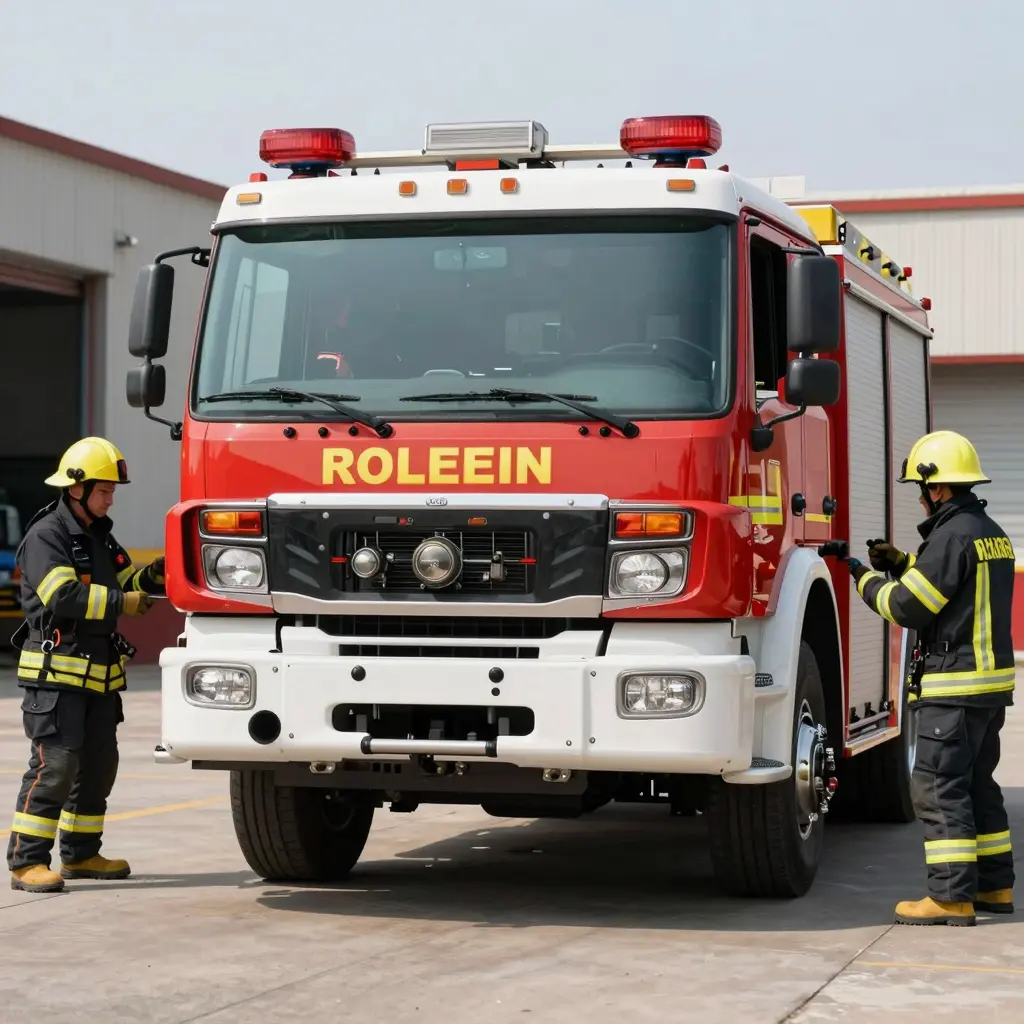 Modern Fire Truck Engine